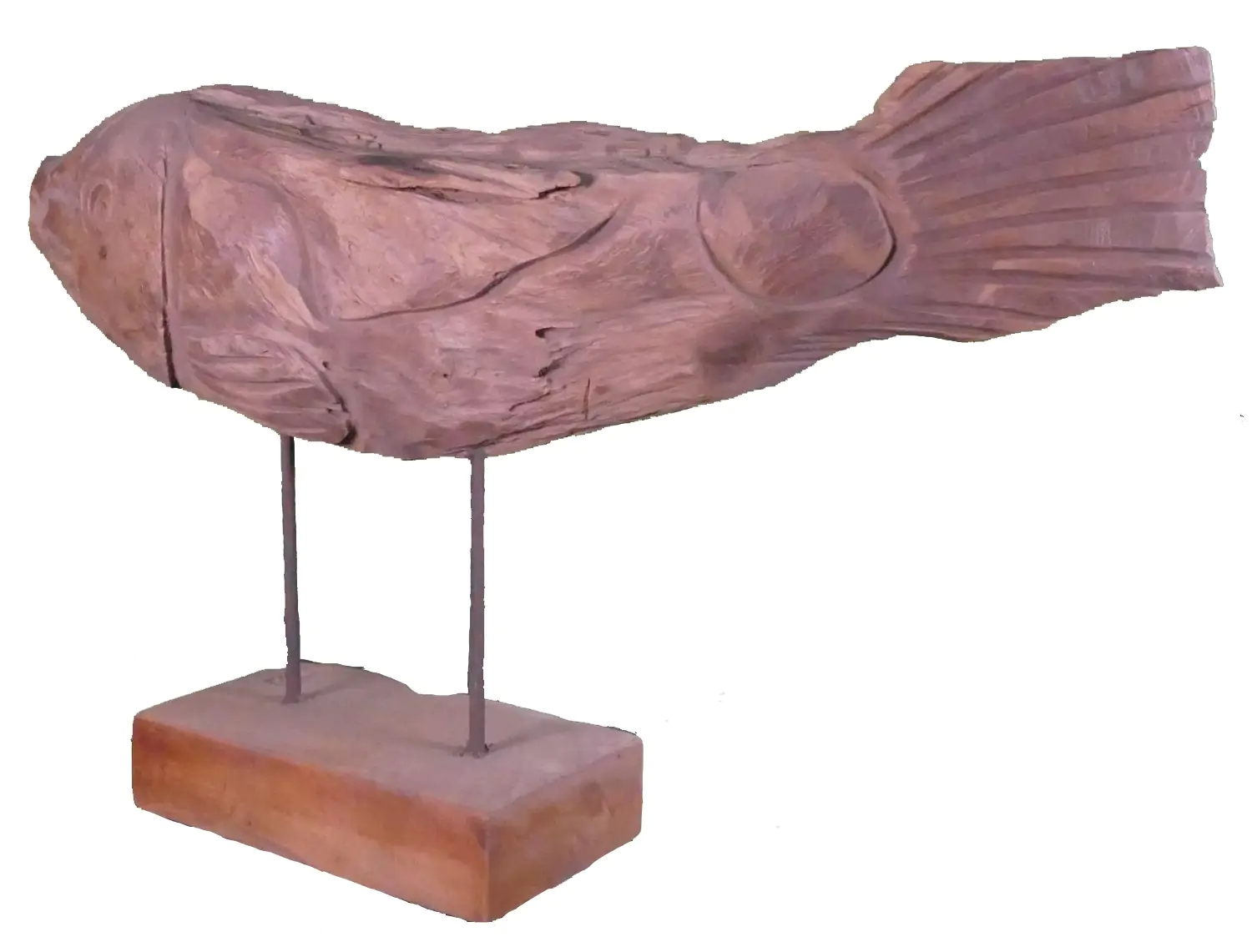  Product image 2 of the product “Carved fish wood on stand made from teak root pieces ”